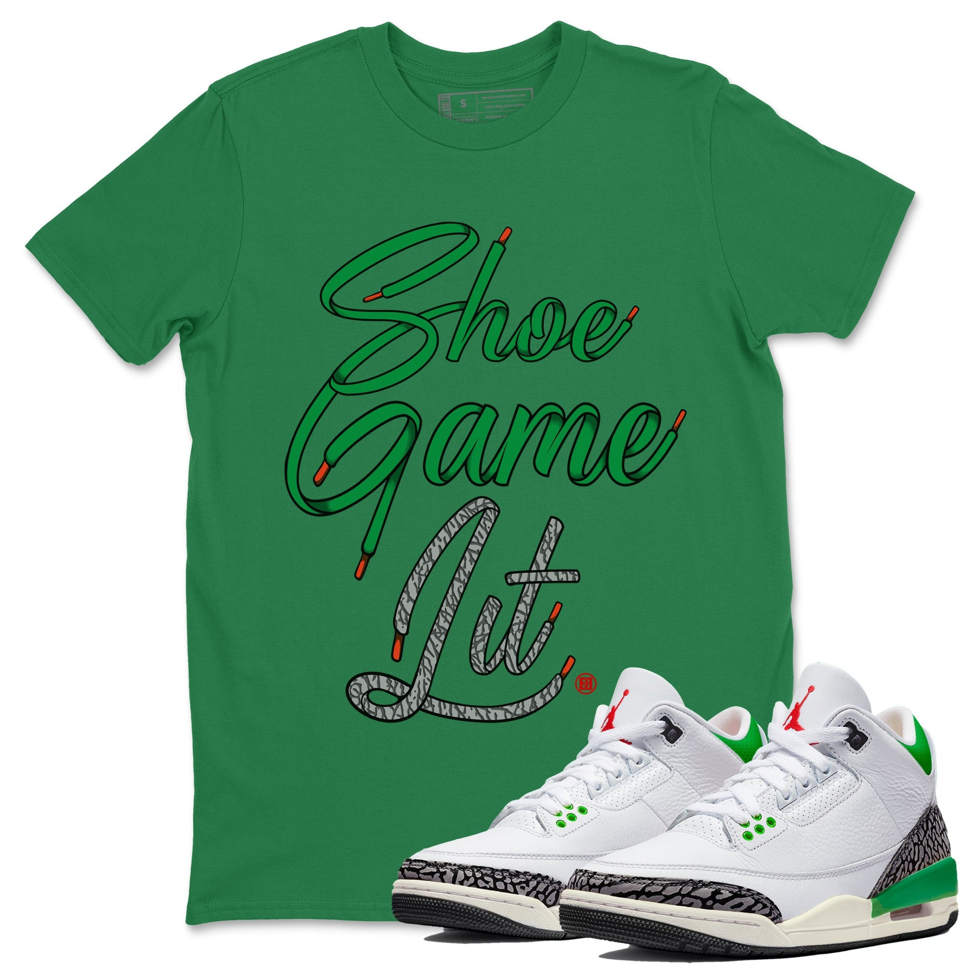 Air Jordan 3 Lucky Green Sneaker Match Tees Shoe Game Lit Shoe Lace Sneaker Tees Air Jordan 3 Lucky Green Sneaker Release Tees Unisex Shirts Kelly Green 1
