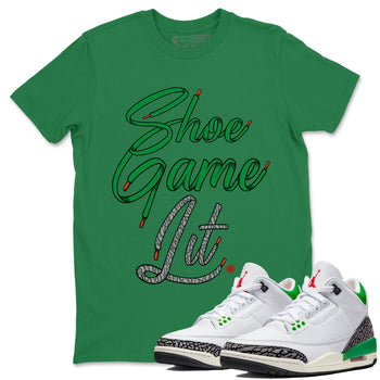 Air Jordan 3 Lucky Green Sneaker Match Tees Shoe Game Lit Shoe Lace Sneaker Tees Air Jordan 3 Lucky Green Sneaker Release Tees Unisex Shirts Kelly Green 1