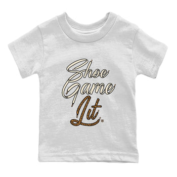 Air Jordan 3 Palomino Sneaker Match Tees Shoe Game Lit Shoe Lace Sneaker Tees Jordan 3 Retro Palomino Sneaker Release Tees Kids Shirts White 2