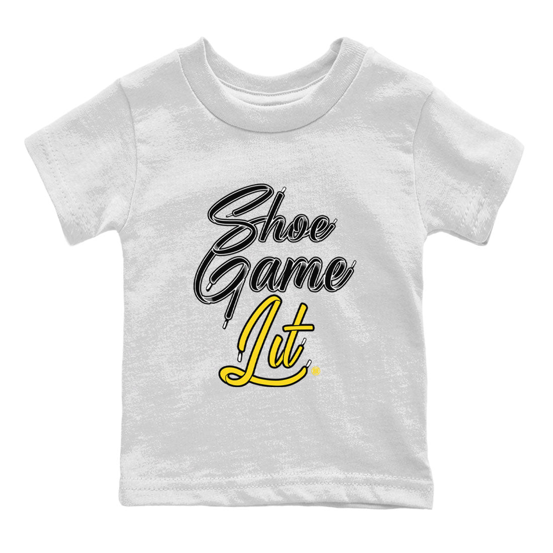 Air Jordan 4 Thunder Sneaker Match Tees Shoe Game Lit Shoe Lace Sneaker Tees Air Jordan 4 Retro Thunder Tees Kids Shirts White 2