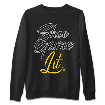 Air Jordan 4 Thunder Sneaker Match Tees Shoe Game Lit Shoe Lace Sneaker Tees Air Jordan 4 Retro Thunder Tees Unisex Shirts Black 2