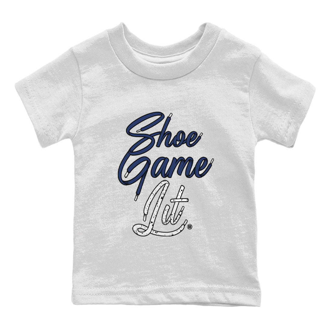 Air Jordan 5 Georgetown shirt to match jordans Shoe Game Lit Shoe Lace sneaker tees Air Jordan 5 Retro Midnight Navy SNRT Sneaker Release Tees Baby Toddler White 2 T-Shirt