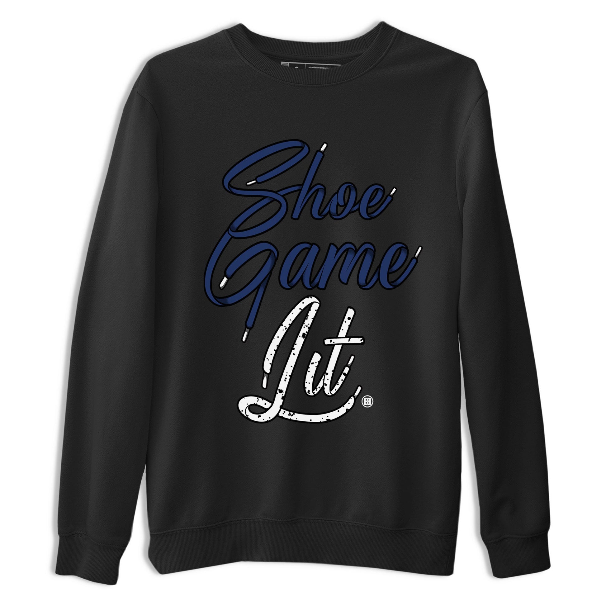 Air Jordan 5 Georgetown shirt to match jordans Shoe Game Lit Shoe Lace sneaker tees Air Jordan 5 Retro Midnight Navy SNRT Sneaker Release Tees Unisex Black 2 T-Shirt
