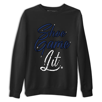Air Jordan 5 Georgetown shirt to match jordans Shoe Game Lit Shoe Lace sneaker tees Air Jordan 5 Retro Midnight Navy SNRT Sneaker Release Tees Unisex Black 2 T-Shirt