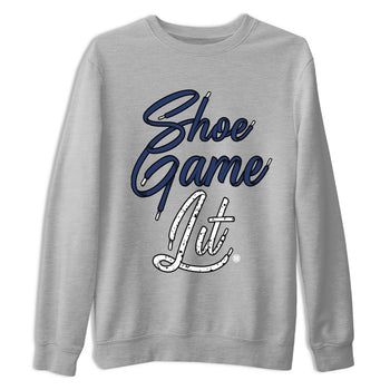 Air Jordan 5 Georgetown shirt to match jordans Shoe Game Lit Shoe Lace sneaker tees Air Jordan 5 Retro Midnight Navy SNRT Sneaker Release Tees Unisex Heather Grey 2 T-Shirt