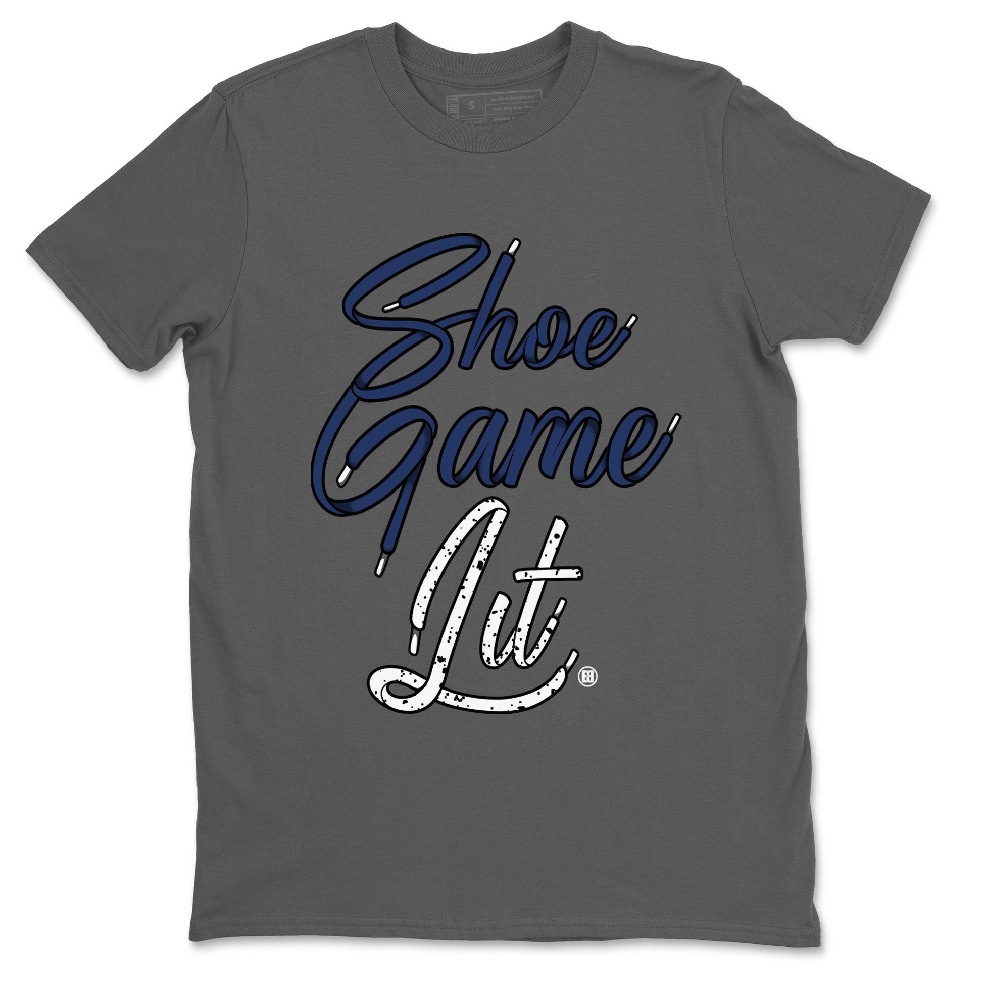 Air Jordan 5 Georgetown shirt to match jordans Shoe Game Lit Shoe Lace sneaker tees Air Jordan 5 Retro Midnight Navy SNRT Sneaker Release Tees Unisex Cool Grey 2 T-Shirt