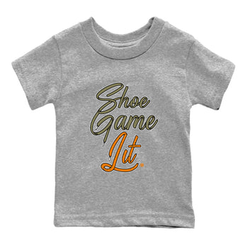5s Olive shirt to match jordans Shoe Game Lit Shoe Lace sneaker tees Air Jordan 5 Olive SNRT sneaker release tees baby toddler Heather Grey 2 cotton Shirt