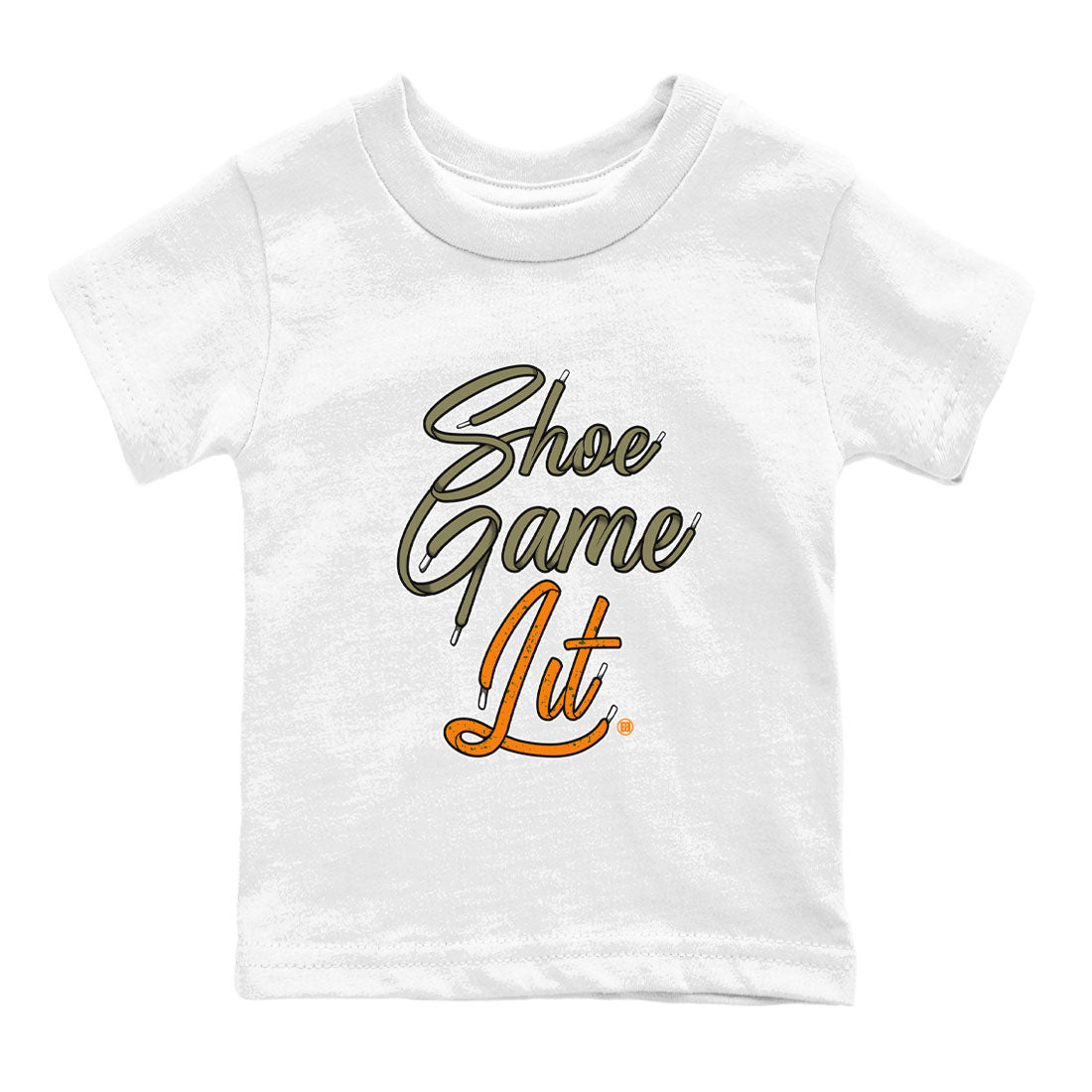 5s Olive shirt to match jordans Shoe Game Lit Shoe Lace sneaker tees Air Jordan 5 Olive SNRT sneaker release tees baby toddler White 2 cotton Shirt