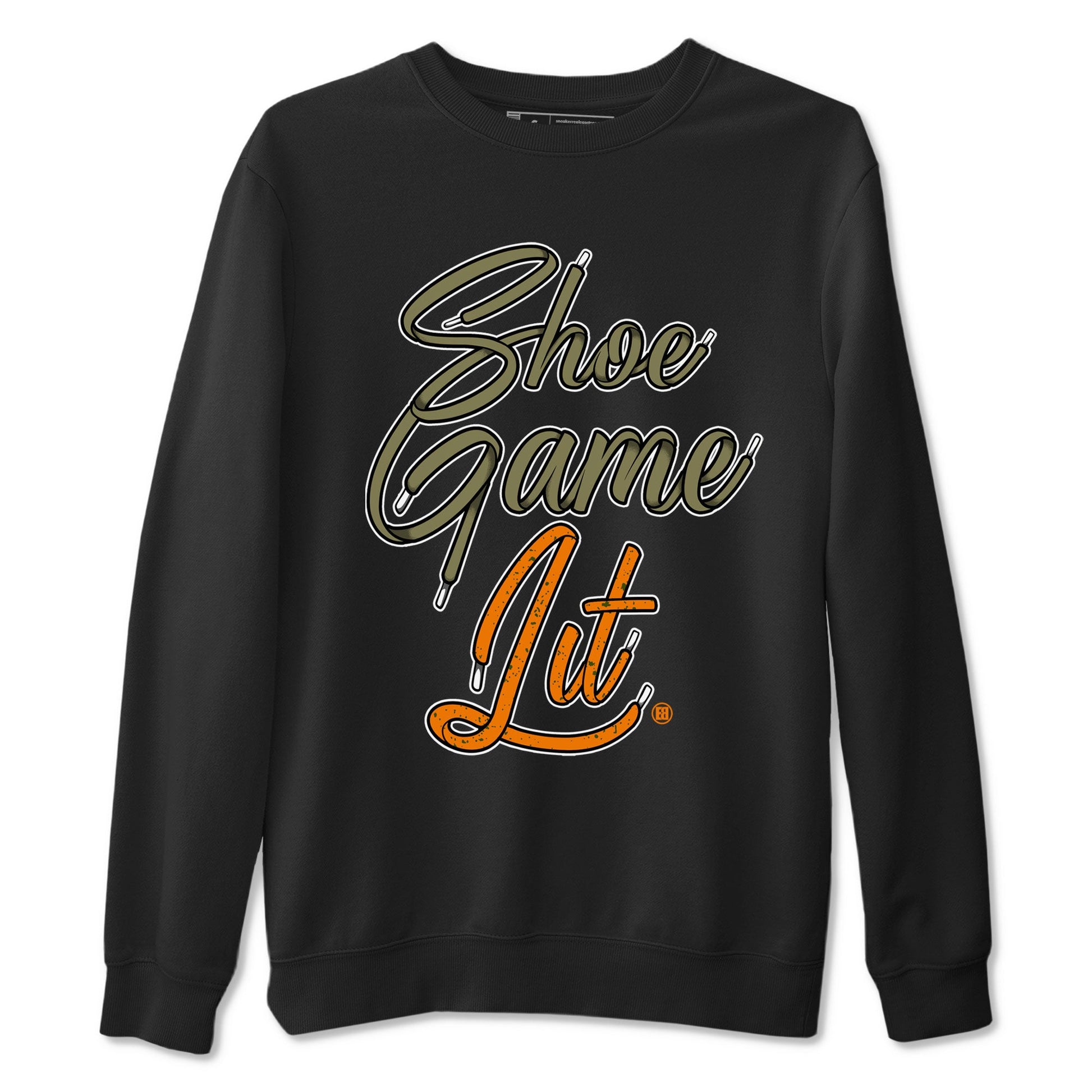 5s Olive shirt to match jordans Shoe Game Lit Shoe Lace sneaker tees Air Jordan 5 Retro Olive SNRT Sneaker Release Tees unisex cotton Black 2 crew neck shirt