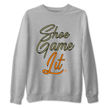 5s Olive shirt to match jordans Shoe Game Lit Shoe Lace sneaker tees Air Jordan 5 Retro Olive SNRT Sneaker Release Tees unisex cotton Heather Grey 2 crew neck shirt