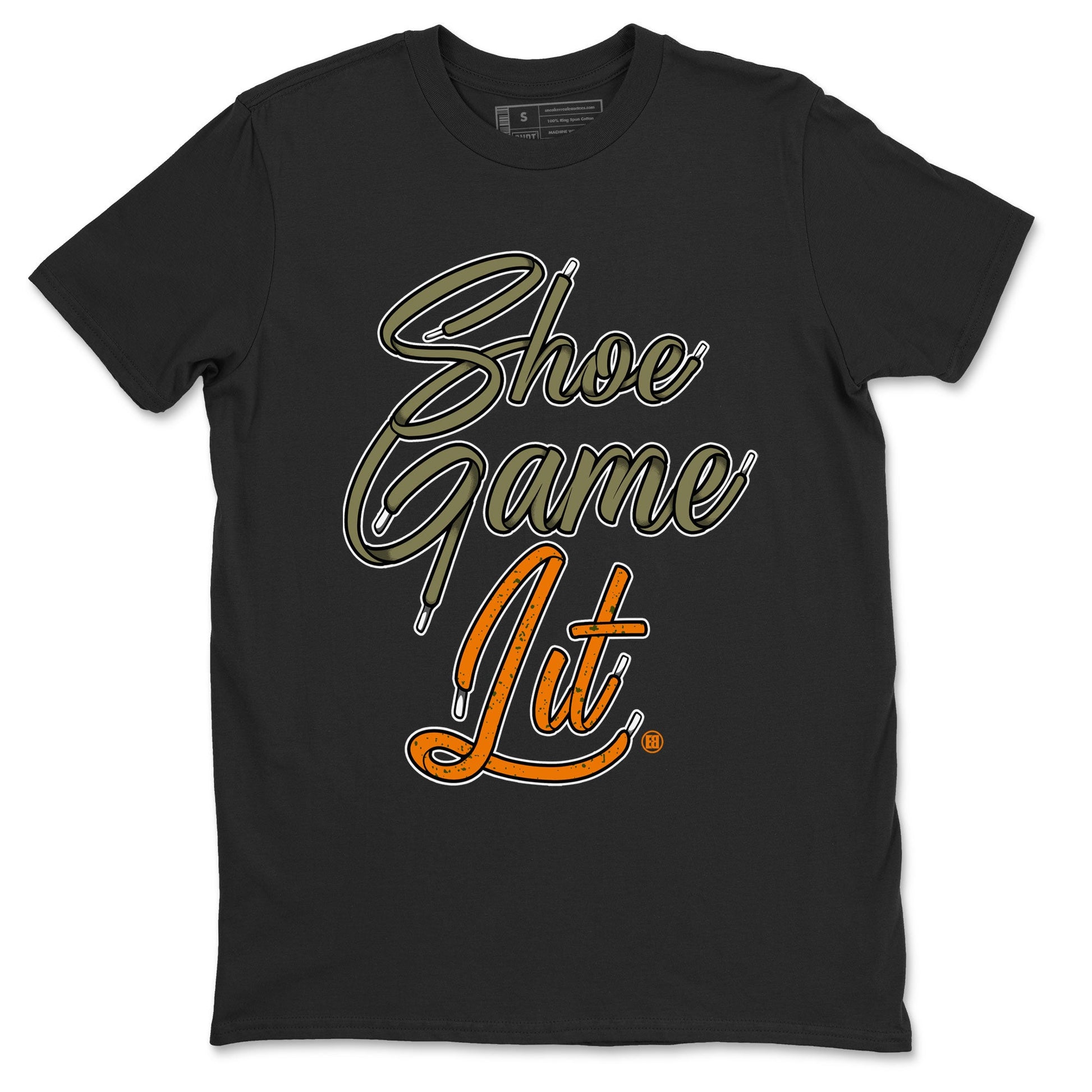 5s Olive shirt to match jordans Shoe Game Lit Shoe Lace sneaker tees Air Jordan 5 Retro Olive SNRT Sneaker Release Tees unisex cotton Black 2 crew neck shirt