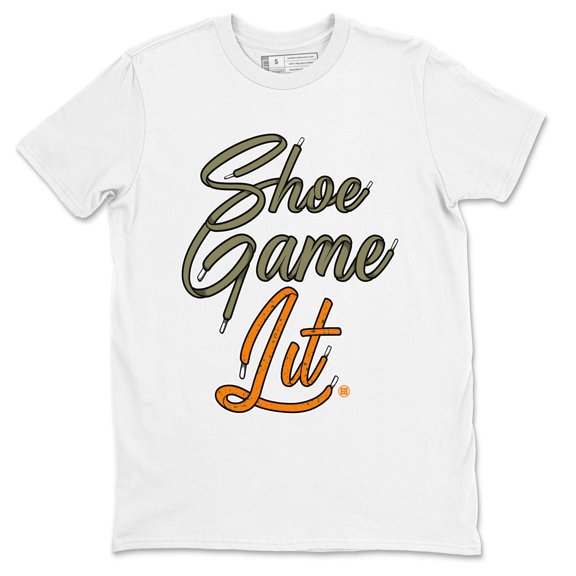 5s Olive shirt to match jordans Shoe Game Lit Shoe Lace sneaker tees Air Jordan 5 Retro Olive SNRT Sneaker Release Tees unisex cotton White 2 crew neck shirt