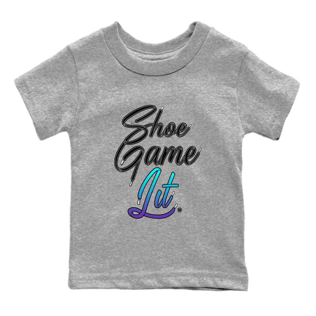 Air Jordan 6 Aqua shirt to match jordans Shoe Game Lit Shoe Lace sneaker tees 6s Aqua SNRT Sneaker Release Tees Baby Toddler Heather Grey 2 T-Shirt