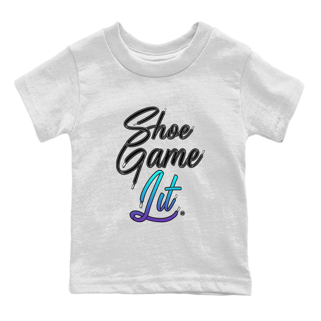 Air Jordan 6 Aqua shirt to match jordans Shoe Game Lit Shoe Lace sneaker tees 6s Aqua SNRT Sneaker Release Tees Baby Toddler White 2 T-Shirt