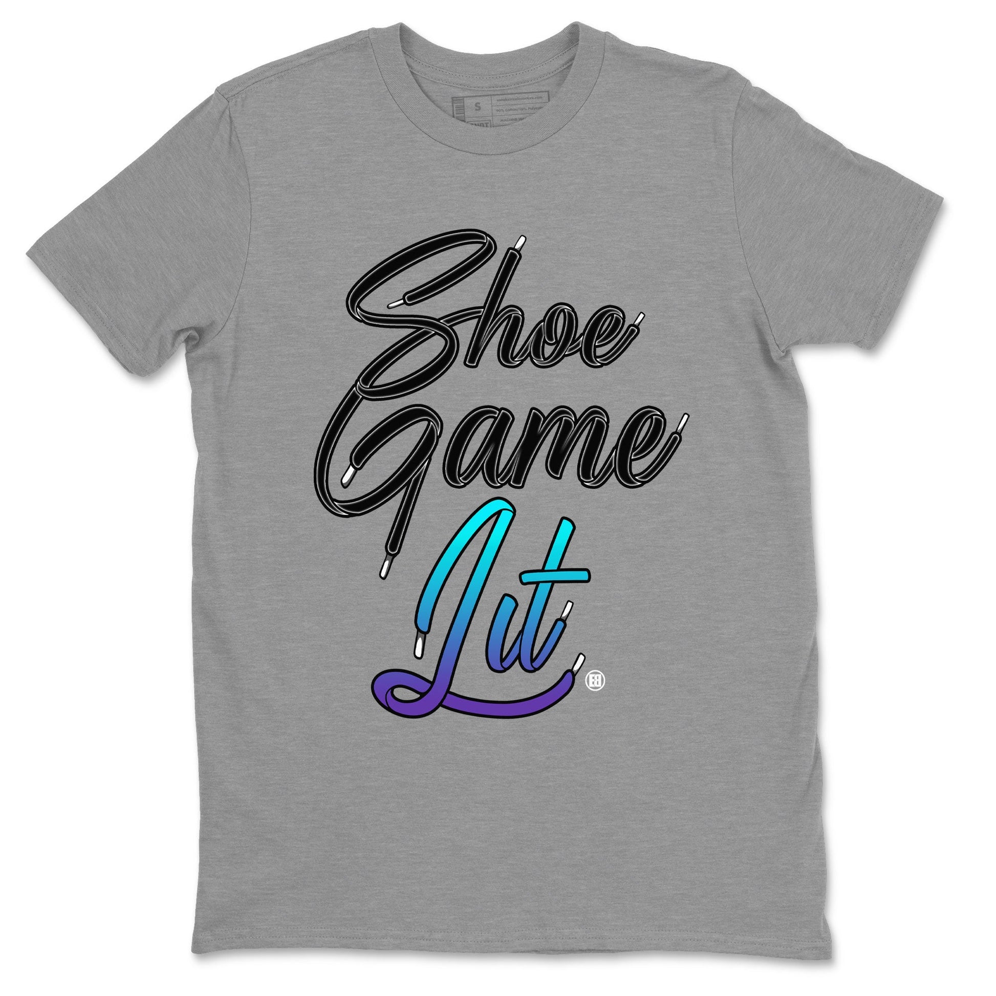 Air Jordan 6 Aqua shirt to match jordans Shoe Game Lit Shoe Lace sneaker tees 6s Aqua SNRT Sneaker Release Tees Unisex Heather Grey 2 T-Shirt