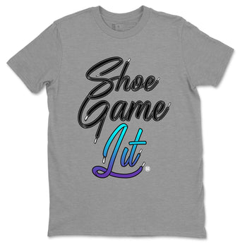 Air Jordan 6 Aqua shirt to match jordans Shoe Game Lit Shoe Lace sneaker tees 6s Aqua SNRT Sneaker Release Tees Unisex Heather Grey 2 T-Shirt