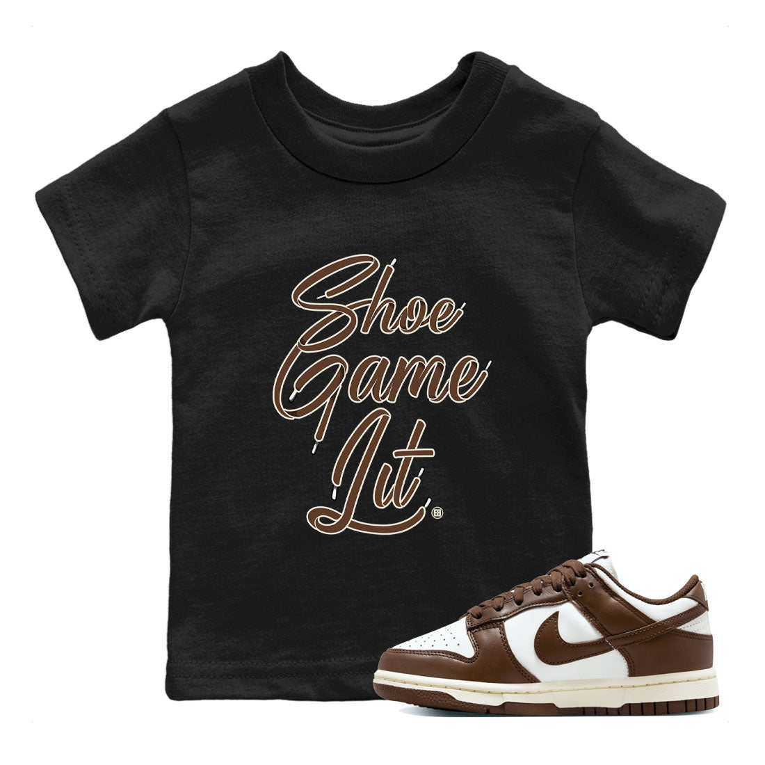 Dunk Low WMNS Cacao Wow sneaker shirt to match jordans Shoe Game Lit Shoe Lace sneaker tees Dunk Cacao Wow SNRT Sneaker Release Tees Baby Toddler Black 1 T-Shirt