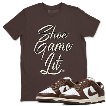 Dunk Low WMNS Cacao Wow sneaker shirt to match jordans Shoe Game Lit Shoe Lace sneaker tees Dunk Cacao Wow SNRT Sneaker Tees Crew Neck Unisex Cotton Sneaker T-Shirt Dark Chocolate 1 T-Shirt