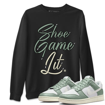 Dunk Low Mica Green Shirts Shoe Game Lit Shoe Lace Sneaker Tees Dunk Mica Green Sneaker Release Tees Unisex Shirts Black 1
