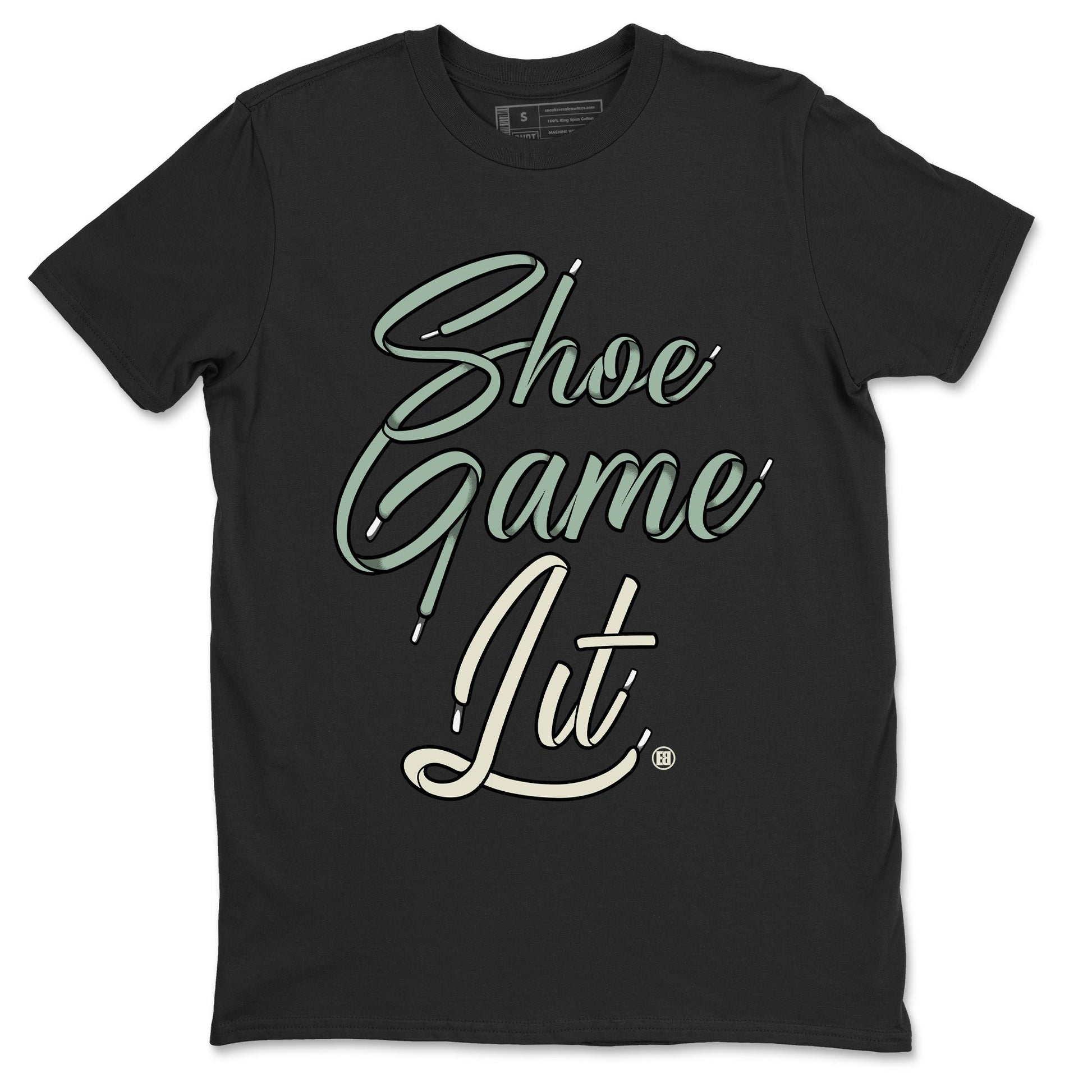 Dunk Low Mica Green Shirts Shoe Game Lit Shoe Lace Sneaker Tees Dunk Mica Green Sneaker Release Tees Unisex Shirts Black 2