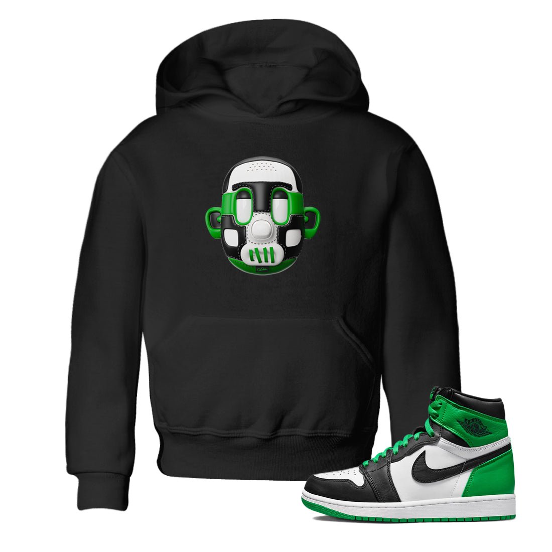 Air Jordan 1 Celtics Sneaker Match Tees Shoe Head Sneaker Tees AJ1 Celtics Sneaker Release Tees Kids Shirts Black 1