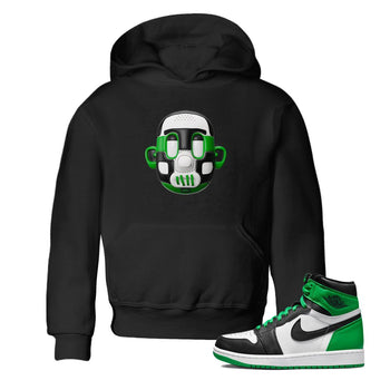 Air Jordan 1 Celtics Sneaker Match Tees Shoe Head Sneaker Tees AJ1 Celtics Sneaker Release Tees Kids Shirts Black 1