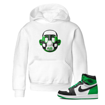 Air Jordan 1 Celtics Sneaker Match Tees Shoe Head Sneaker Tees AJ1 Celtics Sneaker Release Tees Kids Shirts White 1