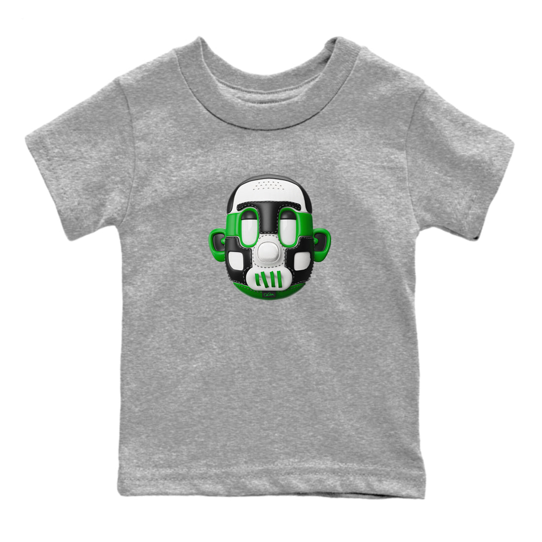 Air Jordan 1 Celtics Sneaker Match Tees Shoe Head Sneaker Tees AJ1 Celtics Sneaker Release Tees Kids Shirts Heather Grey 2