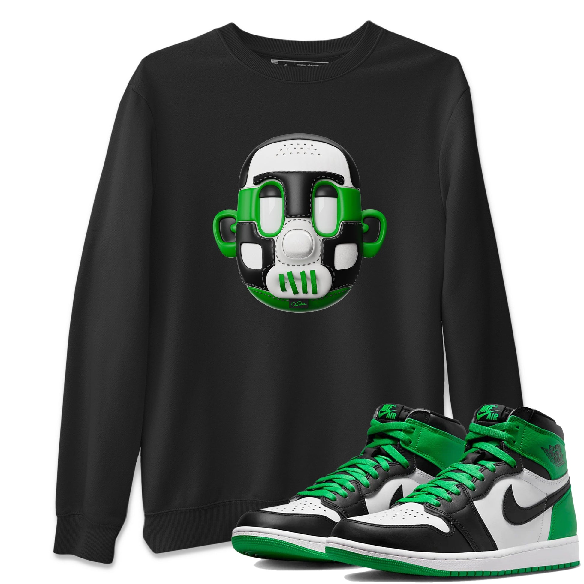 Air Jordan 1 Celtics Sneaker Match Tees Shoe Head Sneaker Tees AJ1 Celtics Sneaker Release Tees Unisex Shirts Black 1