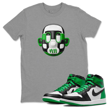Air Jordan 1 Celtics Sneaker Match Tees Shoe Head Sneaker Tees AJ1 Celtics Sneaker Release Tees Unisex Shirts Heather Grey 1