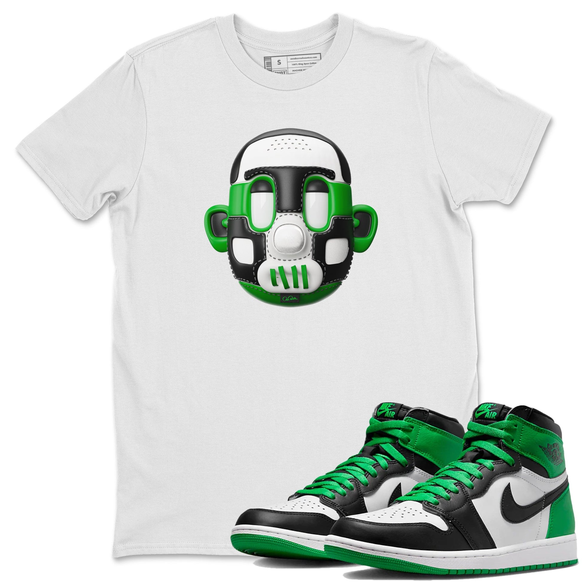 Air Jordan 1 Celtics Sneaker Match Tees Shoe Head Sneaker Tees AJ1 Celtics Sneaker Release Tees Unisex Shirts White 1