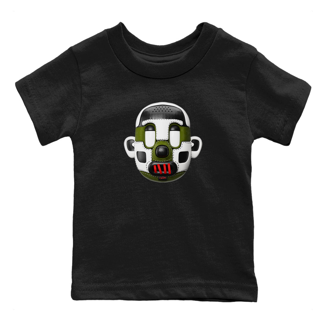 Air Jordan 1 Travis Scott Olive Sneaker Match Tees Shoe Head Sneaker Tees AJ1 Travis Scott Olive Sneaker Release Tees Kids Shirts Black 2