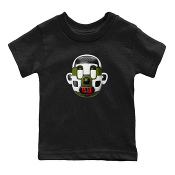 Air Jordan 1 Travis Scott Olive Sneaker Match Tees Shoe Head Sneaker Tees AJ1 Travis Scott Olive Sneaker Release Tees Kids Shirts Black 2