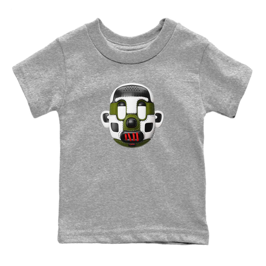 Air Jordan 1 Travis Scott Olive Sneaker Match Tees Shoe Head Sneaker Tees AJ1 Travis Scott Olive Sneaker Release Tees Kids Shirts Heather Grey 2