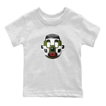 Air Jordan 1 Travis Scott Olive Sneaker Match Tees Shoe Head Sneaker Tees AJ1 Travis Scott Olive Sneaker Release Tees Kids Shirts White 2