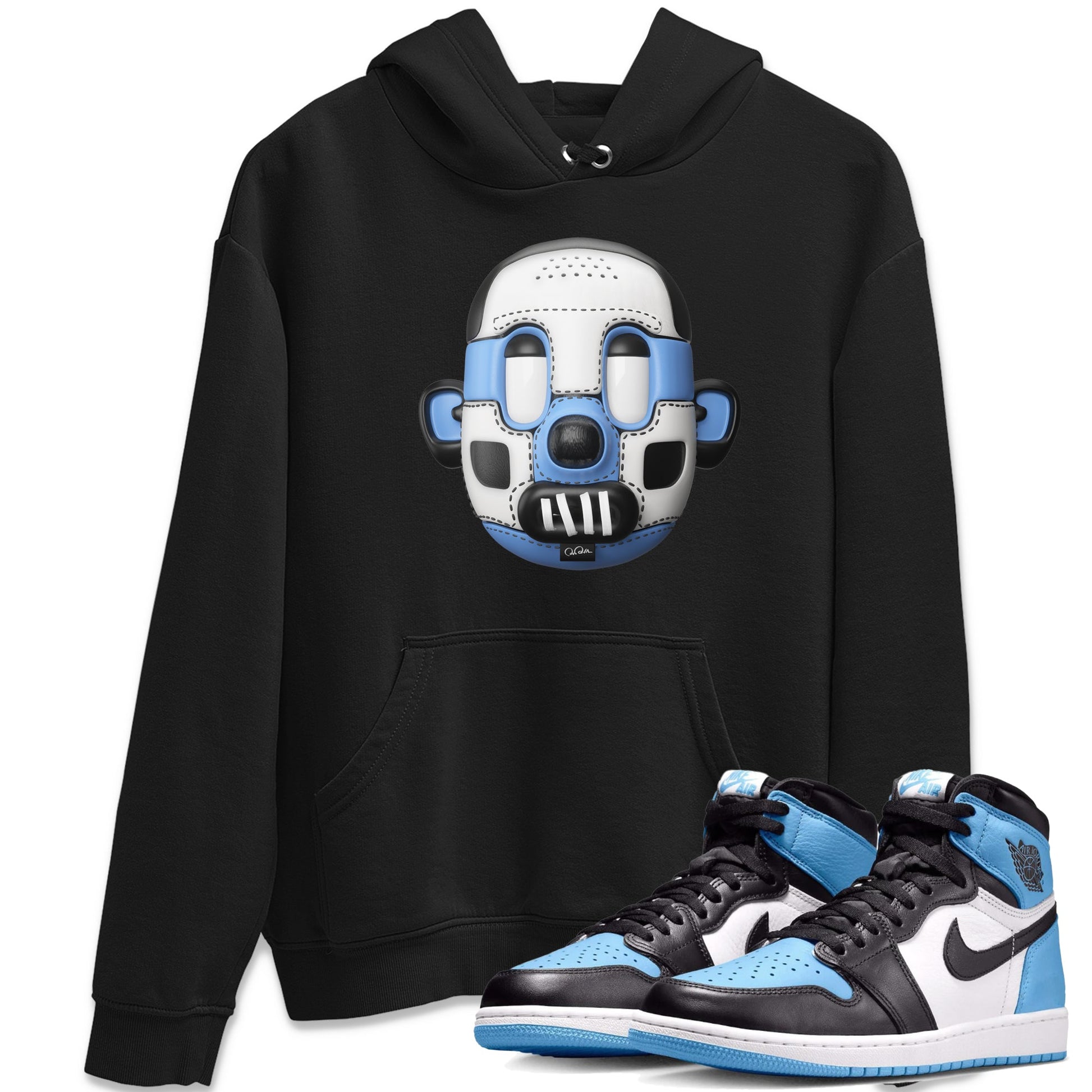 Air Jordan 1 Retro High OG UNC Toe Shirt to match Jordans Shoe Head Sneaker Tees 1s UNC Toe SNRT Sneaker Release Tees Crew Neck T-Shirts Black 1