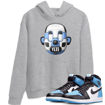 Air Jordan 1 Retro High OG UNC Toe Shirt to match Jordans Shoe Head Sneaker Tees 1s UNC Toe SNRT Sneaker Release Tees Crew Neck T-Shirts Heather Grey 1
