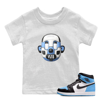 Air Jordan 1 Retro High OG UNC Toe Shirt to match Jordans Shoe Head Sneaker Tees 1s UNC Toe SNRT Sneaker Release Tees Kids and Baby Tees White 1