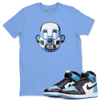 Air Jordan 1 UNC Toe Shoe Head Crew Neck Sneaker Tees AJ1 OG High UNC Toe Sneaker T-Shirts Washing and Care Tip