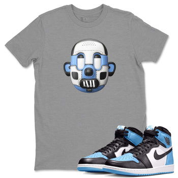 Air Jordan 1 UNC Toe Shoe Head Crew Neck Sneaker Tees AJ1 OG High UNC Toe Sneaker T-Shirts Size Chart