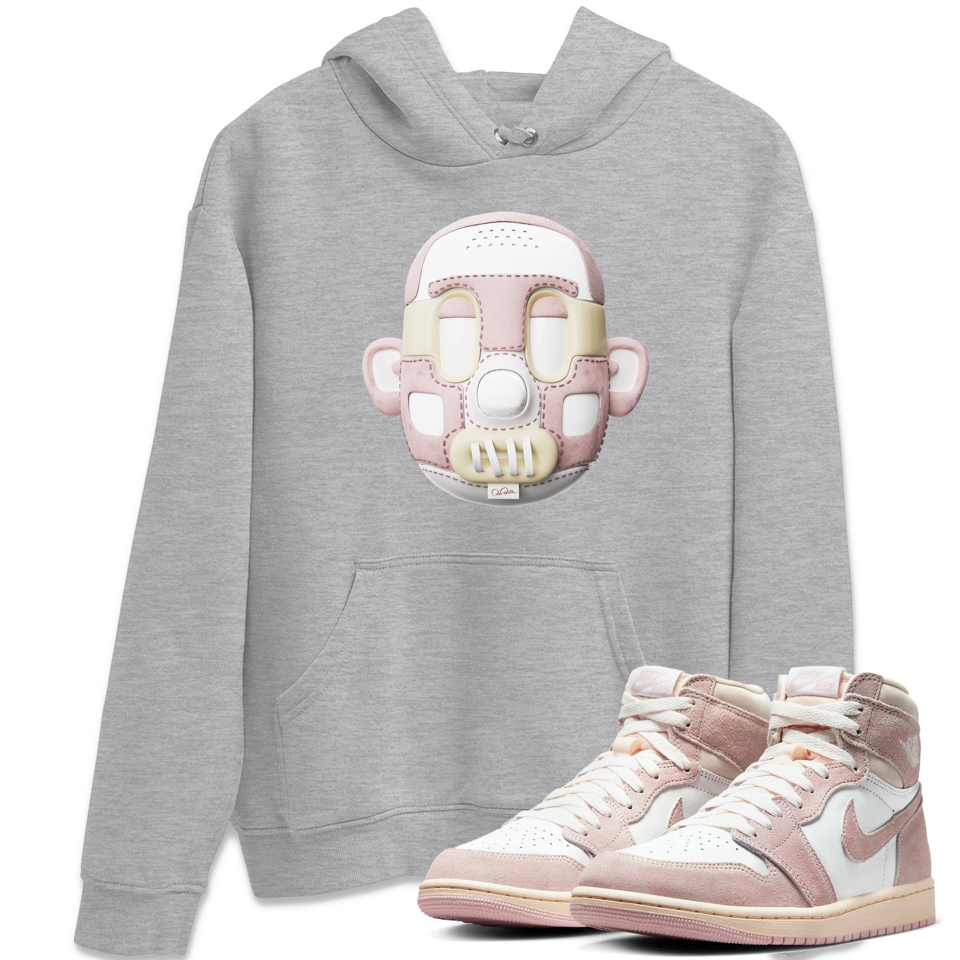 Air Jordan 1 Washed Pink Sneaker Match Tees Shoe Head Sneaker Tees AJ1 Washed Pink Sneaker Release Tees Unisex Shirts Heather Grey 1