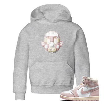 Air Jordan 1 Washed Pink Sneaker Match Tees Shoe Head Sneaker Tees AJ1 Washed Pink Sneaker Release Tees Kids Shirts Heather Grey 1