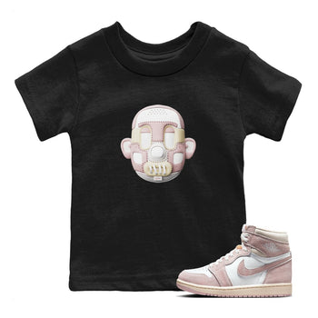 Air Jordan 1 Washed Pink Sneaker Match Tees Shoe Head Sneaker Tees AJ1 Washed Pink Sneaker Release Tees Kids Shirts Black 1