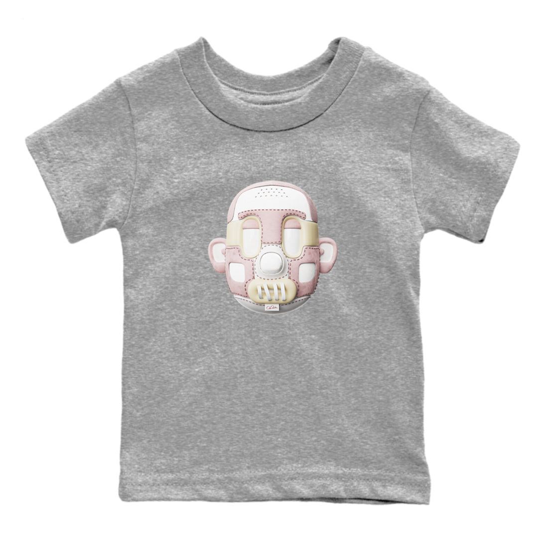 Air Jordan 1 Washed Pink Sneaker Match Tees Shoe Head Sneaker Tees AJ1 Washed Pink Sneaker Release Tees Kids Shirts Heather Grey 2