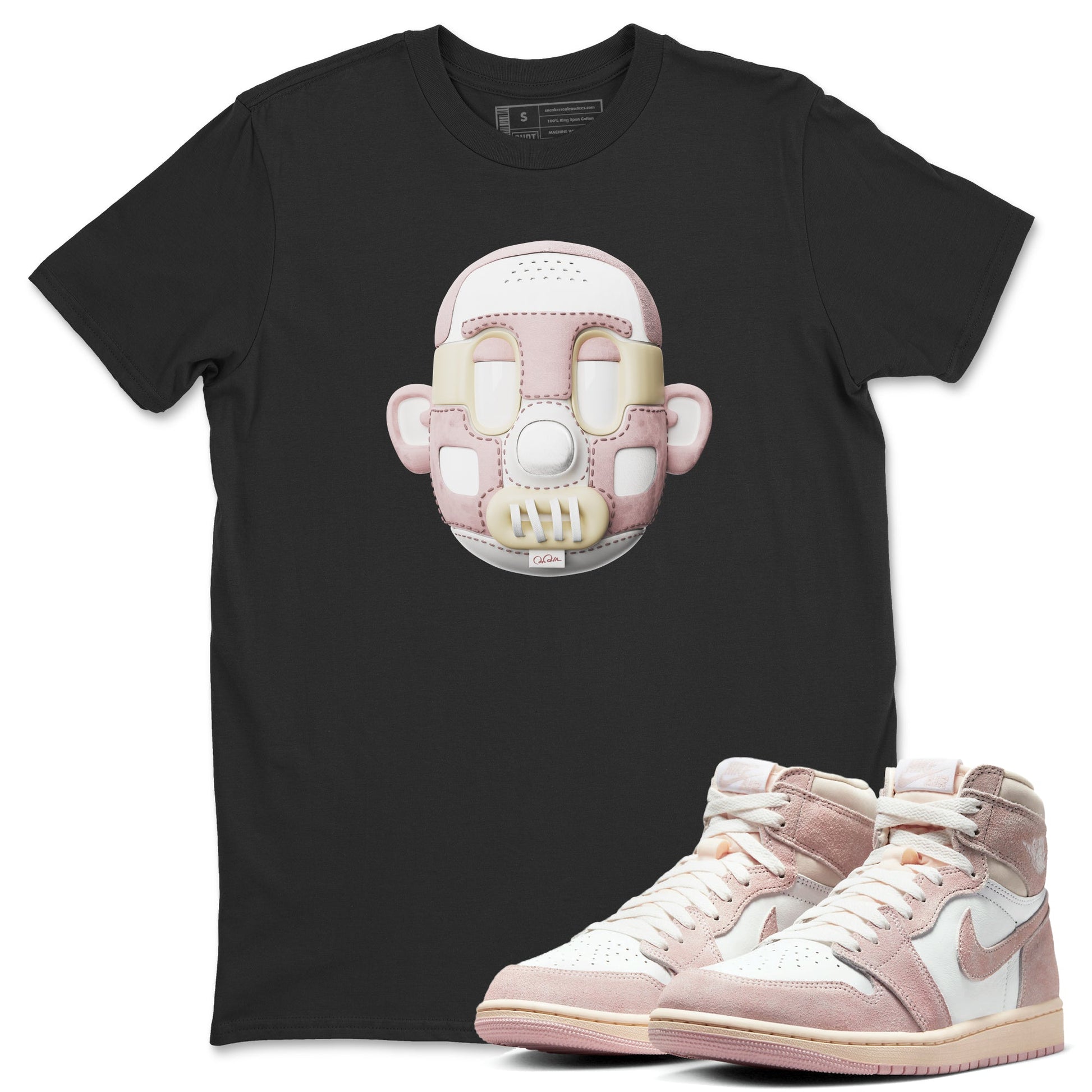 Air Jordan 1 Washed Pink Sneaker Match Tees Shoe Head Sneaker Tees AJ1 Washed Pink Sneaker Release Tees Unisex Shirts Black 1