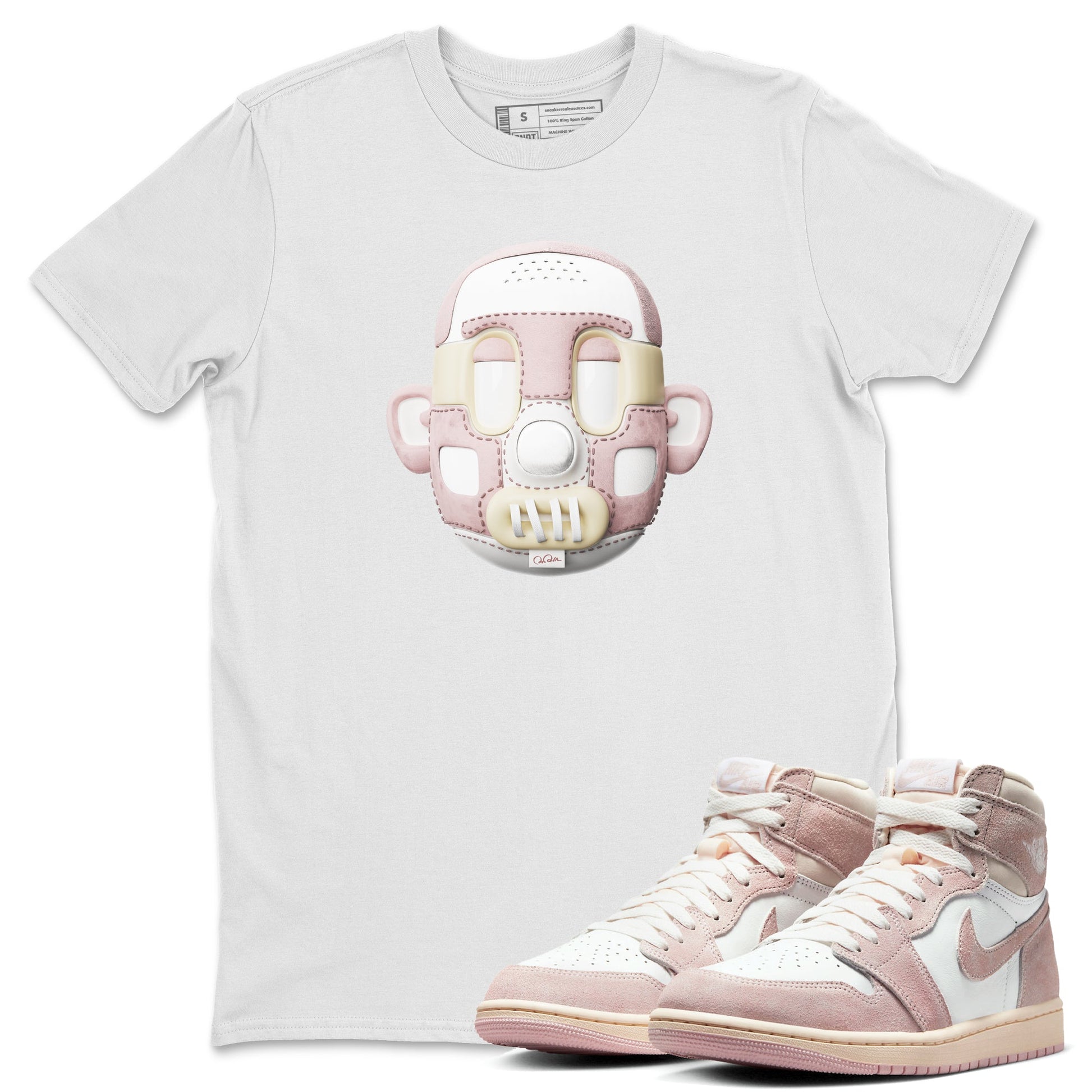 Air Jordan 1 Washed Pink Sneaker Match Tees Shoe Head Sneaker Tees AJ1 Washed Pink Sneaker Release Tees Unisex Shirts White 1