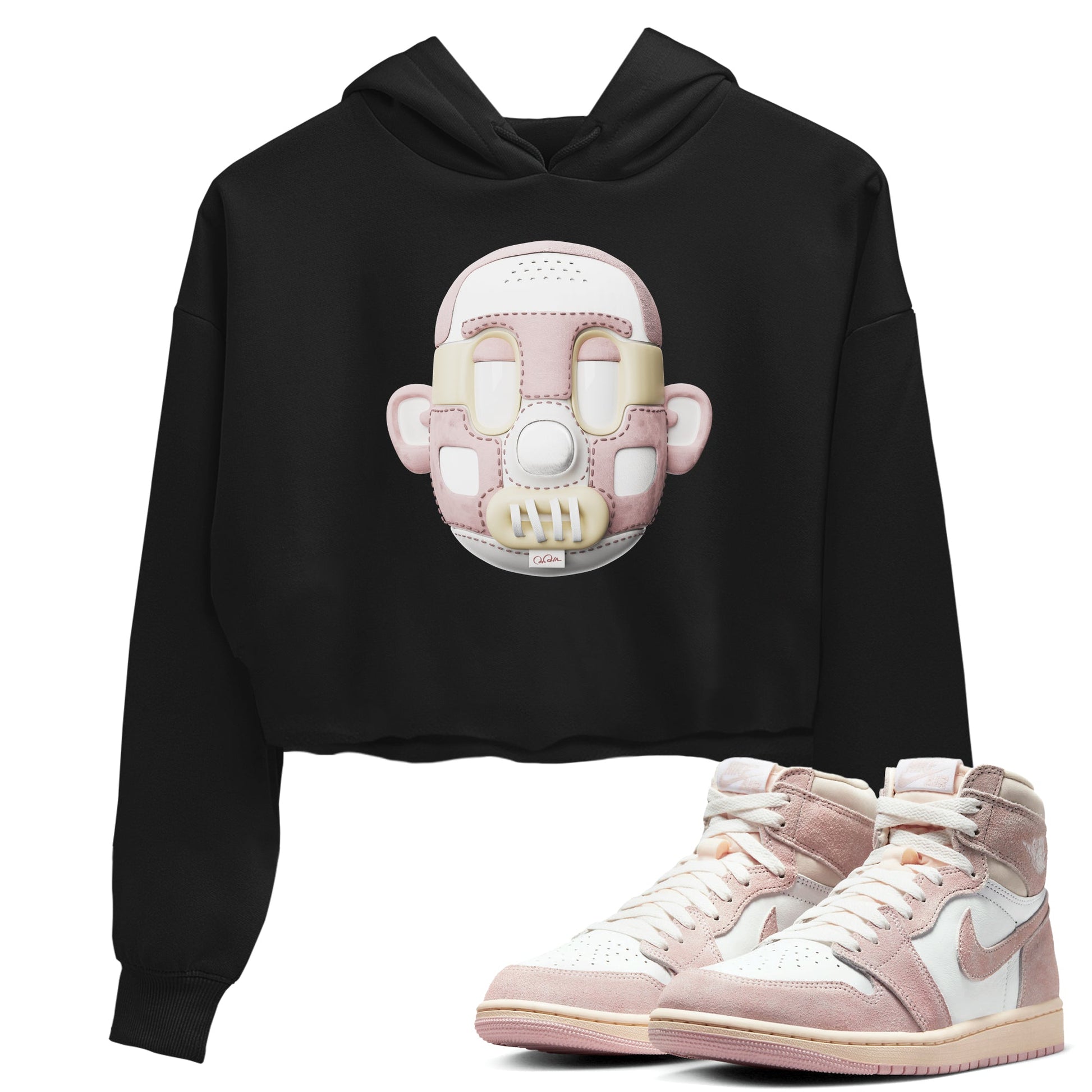 Air Jordan 1 Washed Pink Sneaker Match Tees Shoe Head Sneaker Tees AJ1 Washed Pink Sneaker Release Tees Women's Shirts Black 1
