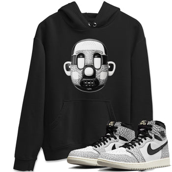 Air Jordan 1 White Cement Sneaker Match Tees Shoe Head Sneaker Tees AJ1 White Cement Sneaker Release Tees Unisex Shirts Black 1