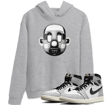 Air Jordan 1 White Cement Sneaker Match Tees Shoe Head Sneaker Tees AJ1 White Cement Sneaker Release Tees Unisex Shirts Heather Grey 1