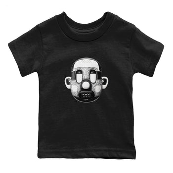 Air Jordan 1 White Cement Sneaker Match Tees Shoe Head Sneaker Tees AJ1 White Cement Sneaker Release Tees Kids Shirts Black 2
